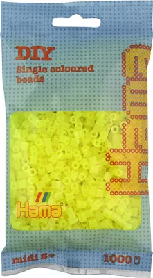 Produktbild von HAMA-Perlen Transparent NEON-GELB 1000 Stück, 1Beutel