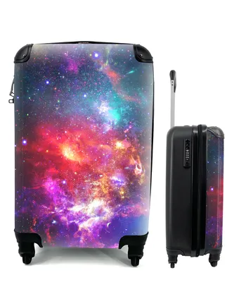 Produktbild von MuchoWow® Koffer Handgepäck Trolley Rollkoffer Kleine Reisekoffer mit 4 Rollen - Sterne - Weltraum - Farben - Cabin Size < 55x40x23 cm & 55x40x20 cm - Fotokoffer - Kabinenkoffer - Boardgepäck - Reise-Box - Reisekoffer - Reisegepäck - Koffer mit Bild - Trolley für Kinder