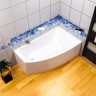 Produktbild von ECOLAM Eckbadewanne Badewanne Acrylwanne HELA Acryl Sanitäracryl 150x90 cm RECHTS + Acrylschürze + Ablaufgarnitur Viega Ab- und Überlauf Automatik Füße Silikon