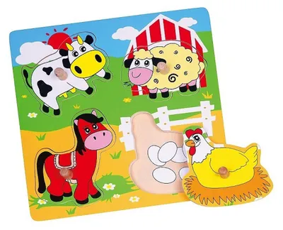 Image de Viga Puzzle plat en bois Viga 59562 - Animaux de la ferme