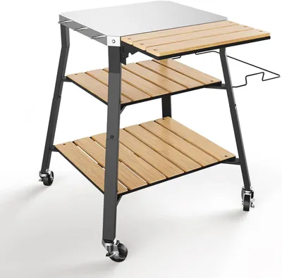 Produktbild von Grillwagen – Grillwagen mit Rollen – Hitzebeständige Arbeitsfläche – 90 x 80 x 89 cm – Schwarz