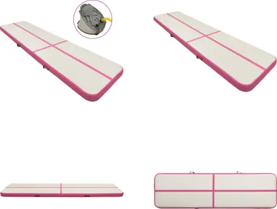 Produktbild von vidaXL Aufblasbare Gymnastikmatte mit Pumpe 800x100x15 cm PVC Rosa - Gymnastikmatte - Gymnastikmatten - Gymnastik Yoga Matte - Gymnastik Yoga Matten