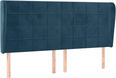 Produktbild von vidaXL Kopfteil mit Ohren Dunkelblau 203x23x118/128 cm Samt