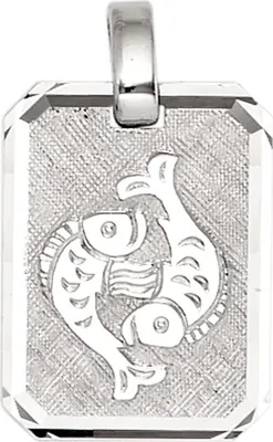 Produktbild von Anhänger Sternzeichen Fische aus 925 Silber teilmattiert Horoskop