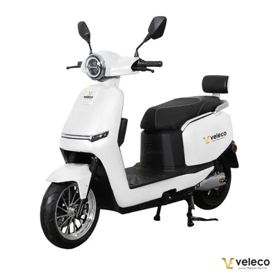 Produktbild von Veleco Sparky - Elektromoped - Lithium-Ionen-Akku - 2000W - 45 km/h - 3 Gänge - Straßenzulassung - 2-Sitzer - E-Scooter (Weiss)