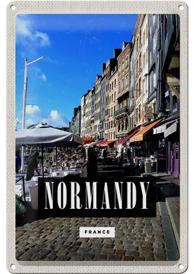 Produktbild von Blechschild Reise 20x30cm Normandy France Stadt Reiseziel