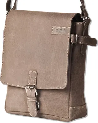 Obrázek produktu pro taška přes rameno Woodland® z přírodní buvolí kůže v tmavě hnědé/taupe barvě