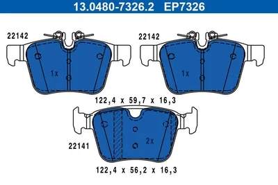Produktbild von ATE Bremsbeläge Satz Hinten für POLESTAR Polestar 2 13.0480-7326.2