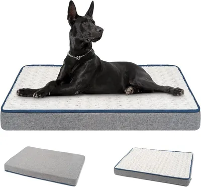 Produktbild von PromoHome® Orthopädisches Hundebett XXL – Wendbare Jahreszeitenmatratze, 112 x 76 x 7,5 cm, Grau
