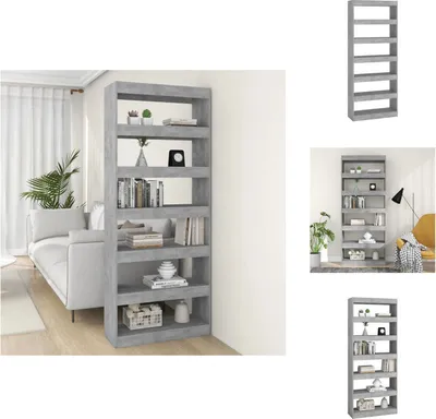 Obrázek produktu pro vidaXL Regál/rozdělovač pokojů betonově šedý 80x30x198 cm materiál na bázi dřeva - Regály a knihovny