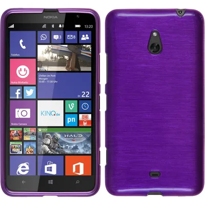 Produktbild von PhoneNatic Case kompatibel mit  Nokia Lumia 1320 - lila Silikon Hülle brushed + 2 Schutzfolien