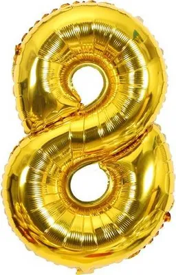 Produktbild von Folienballon Nummer acht gold 102cm - Cakesicq