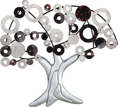 Zdjęcie produktu dla Gilde Wandrelief, Baum, Metall, silberfarben, VE 1, L. 5.5 cm, B. 89 cm, H. 79 cm 67247 4063387672471