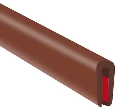 Immagine prodotto di Guarnizione in gomma, profilo a U, spessore 1 mm, protezione bordi, adesiva, 6 metri, colore marrone