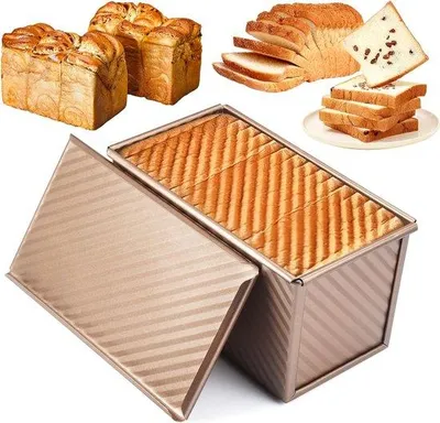 Zdjęcie produktu dla Forma do pieczenia chleba z podwójną powłoką nieprzywierającą, forma z pokrywką, 3 otwory wentylacyjne na spodzie, do pieczenia chleba, tostów i ciast (20 x 10 x 10 cm)