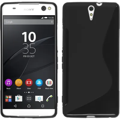 Produktbild von PhoneNatic Case kompatibel mit Sony Xperia C5 Ultra - schwarz Silikon Hülle S-Style + 2 Schutzfolien