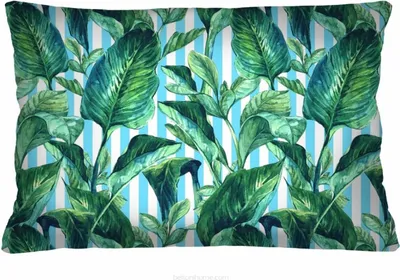 Obrázok produktu pre ARCO DESIGN dekoračný vankúš "Stripe Palm" farebný látkový poťah 40 x 60 cm dekoračný vankúš s výplňou dekoračný vankúš do obývačky spálne