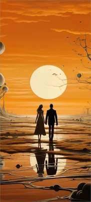 Produktbild von Türtapete Türposter Sonnenuntergang in einer fremden Welt - Größe: 93 x 205 cm