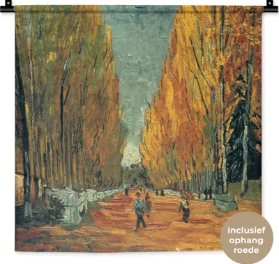 Produktbild von MuchoWow® Wandteppich Wandbehang Elysische Felder - Vincent van Gogh 60x60 cm Tapisserie Dekoration Wandtuch - Dekorationen - Wand Decke