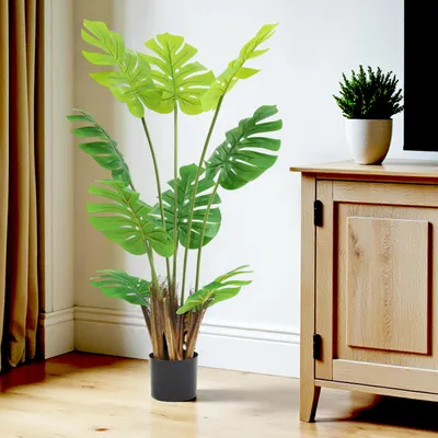 Produktbild von Kunstpflanze Monstera 120 cm künstliche Pflanze im Topf Zimmerpflanze Dekopflanze