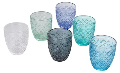 6er-Set Ozean-Wassergläser 275 ml, Ø 8 x H 9,5 cm