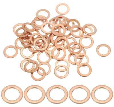 Produktbild von 50 Kupferdichtringe, M8 x 12 mm Kupfer-Flachscheiben, Kupferdichtringe für Schrauben und Bolzen