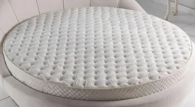 Produktbild von Casa Padrino Luxus Rundbett Matratze Weiß Ø 220 cm - Runde beidseitig verwendbare Doppelbett Matratze mit Taschenfederkern - Luxus Qualität
