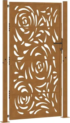 Immagine prodotto di vidaXL Cancello da giardino 100x175 cm in acciaio resistente agli agenti atmosferici design a fiamma