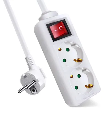 Obrázok produktu pre EXTRASTAR predlžovací kábel, 2 zásuvky, kábel 1,5 m, 16 A, 250 V, biela