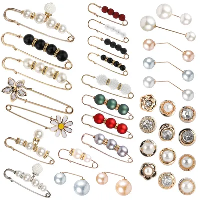 Produktbild von 35 Perlenbroschen, kein Nähen erforderlich, Taillenversteller, Pullover, Schals, Hutclips, Halsausschnittnadeln, Sicherheitsnadeln, Damenblusen, Knöpfe, Taille, Hosen