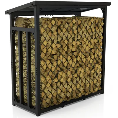 Image de Étagère à bois extérieure en métal 188x70x188 2,3³ RM / 3,3³ SRM GALVANISÉE 3t Étagère à bois de chauffage Étagère à bois de chauffage en acier noir
