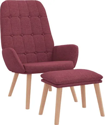 Obrázek produktu pro Relaxační křeslo s podnožkou vínové textil
