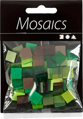 Image de Mini Mozaiek Groen Glitter 10x10mm, 25 gram