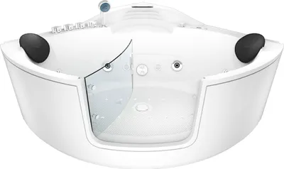 Produktbild von Whirlpool Pool Badewanne Eckwanne Wanne W60H-SC 140x140cm mit Tür Walk-in-Pool
