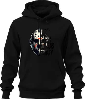 Produktbild von Jason Eishockeymaske Horror Slasher Halloween Grusel Vintage Uni Hoodie Kapuzenpullover, Schwarz, 3XL