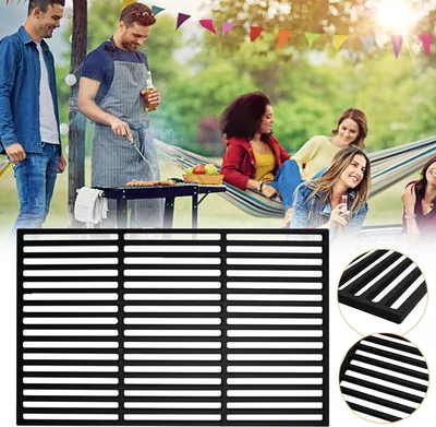 Obrázok produktu pre Jiubiaz Grilovací rošt Liatinový plynový gril 42x28cm Liatinový stolový rošt Krbový rošt BBQ Profesionálny grilovací rošt