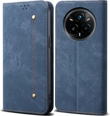 Immagine prodotto di Custodia per Realme 14 Pro, custodia a portafoglio in pelle con chiusura magnetica e supporto blu