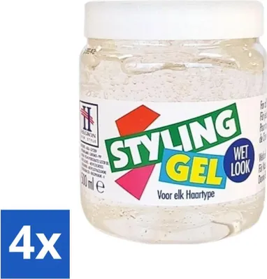 Zdjęcie produktu dla Hegron - Żel do stylizacji - Wet-Look White - Glossy Finish - 150 ml - Value Pack - 4 szt