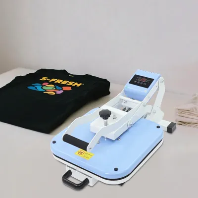 Zdjęcie produktu dla Prasa transferowa – prasa do tekstyliów i sublimacji – płyta 38 x 38 cm – 1600 W – czytelny wyświetlacz cyfrowy