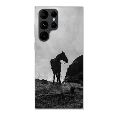 Produktbild von MuchoWow® Handyhülle Schutzhülle Hülle für Samsung Galaxy S22 Ultra Pferd - Wolken - Wiese Silikon Softcase Handy Hülle - Abbildung