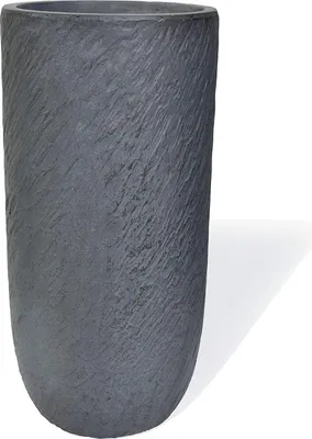 Produktbild von Köhko® Blumenkübel Pflanzkübel aus Fiberglas Pflanzübertopf ø24xH49 cm Anthrazit Rund Übertopf