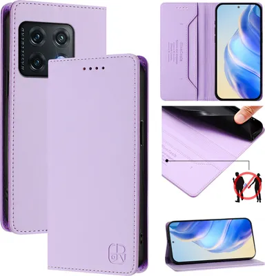 Image de Etui en cuir pour OnePlus 10 Pro, étui à rabat avec fentes pour cartes, portefeuille et support Violet