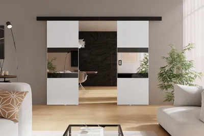 Produktbild von KIER FURNITURE Schiebetüren LUMBA DUO - 132x205x1,6 cm - Weiß