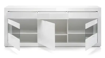 Produktbild von Sideboard "Nobile" in weiß Hochglanz grau Kommode 217 x 90 cm