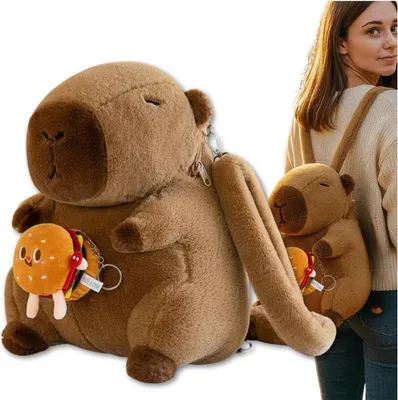 Image de EDIBAZZAR | Sac à dos en peluche pour jeunes enfants Kapibara avec fermeture éclair