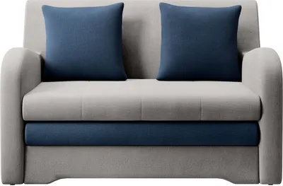 Produktbild von Sofa mit Schlaffunktion und Bettkasten Couch für Wohnzimmer Schlafsofa Sofagarnitur Polstersofa  - 130x85x103 cm - AMIRO (Hellgrau + Dunkelblau - Nube 03+ 40)