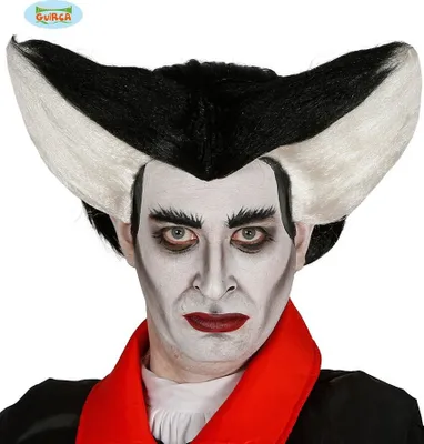 Produktbild von Halloween Perücke Vampir schwarz-weiss