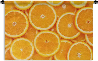Produktbild von MuchoWow® Wandteppich Wandbehang Orange - Obst - Orange 120x80 cm Tapisserie Dekoration Wandtuch - Wanddekorationen - Wandtücher