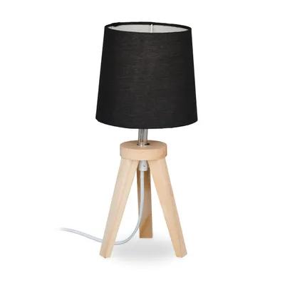 Produktbild von relaxdays Tischlampe Dreibein Natur/Schwarz