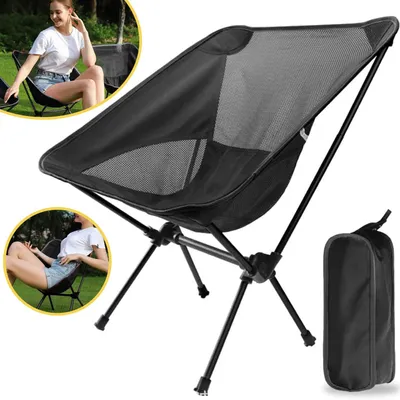 Produktbild von Leichter Klappbarer Campingstuhl, Tragbarer Campingstuhl mit Aufbewahrungstasche, für Picknick, Camping, Reisen, Angeln, Strand